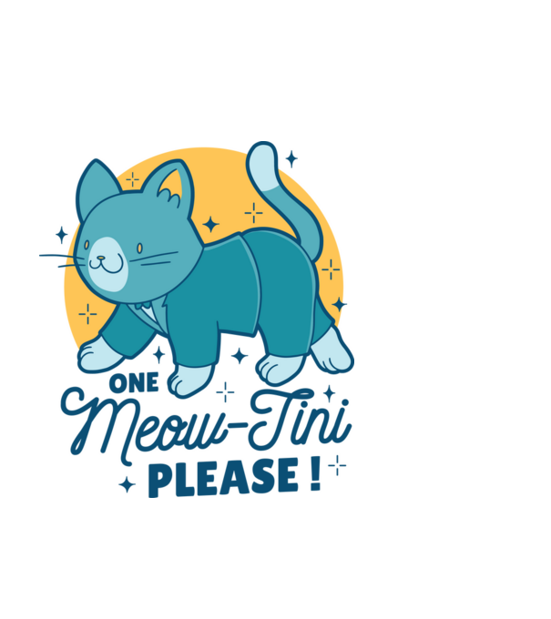 Meow minta fekete pólón