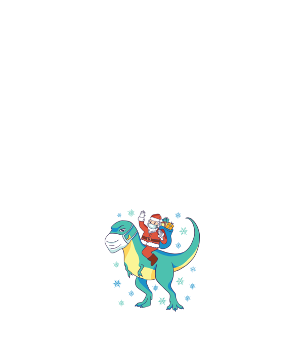 T-rex Télapó minta fehér pólón