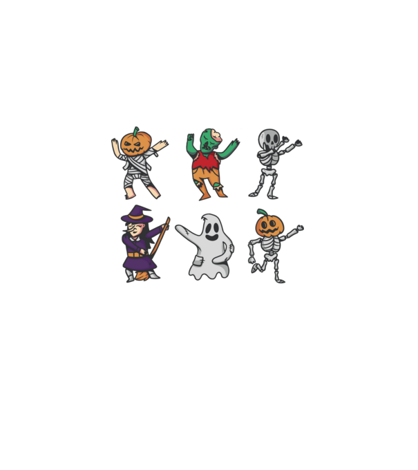 Halloweeni csapat minta szürke pólón
