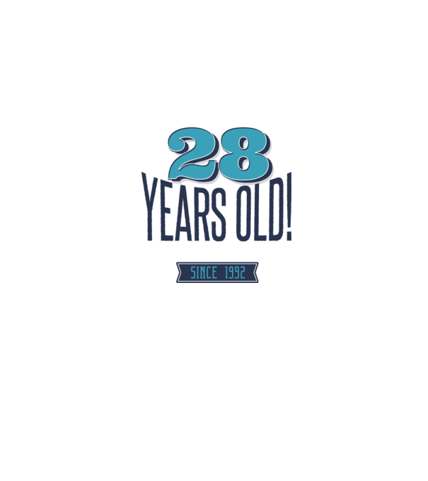 28 years old awesome since 1992 minta farmerkék pólón