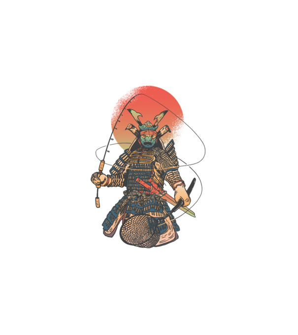 Samurai  minta fehér pólón
