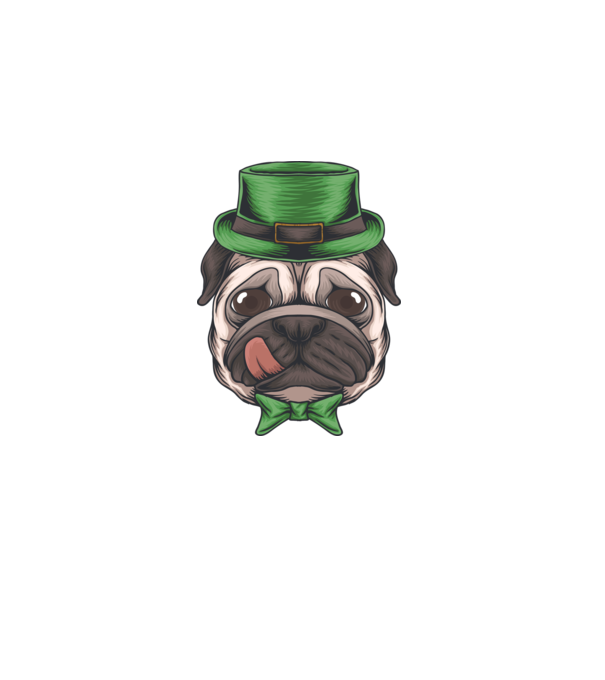 St Patrick Mopsz minta fekete pólón