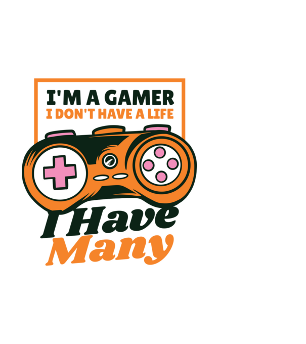 Gamer élet minta fekete pólón