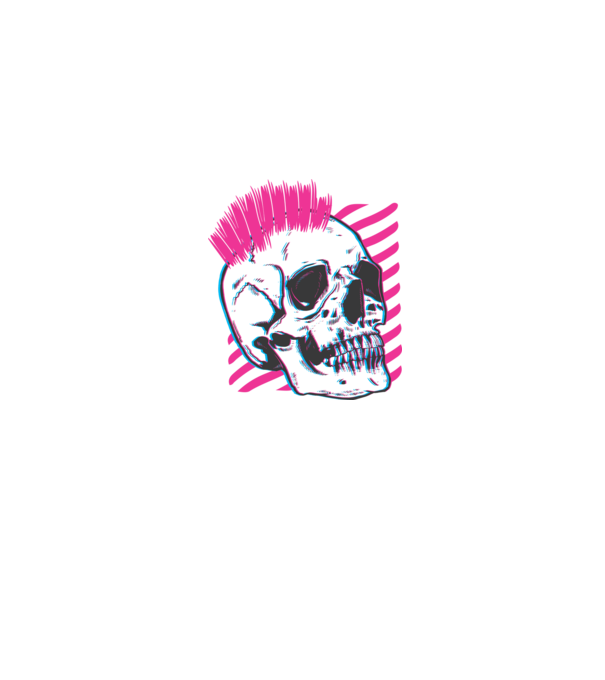 Punk Koponya minta farmerkék pólón
