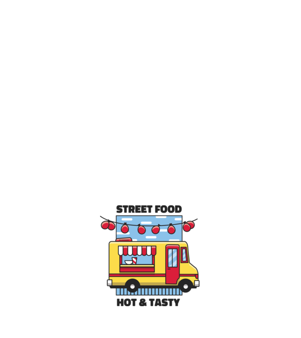 Foodtruck minta világoskék pólón