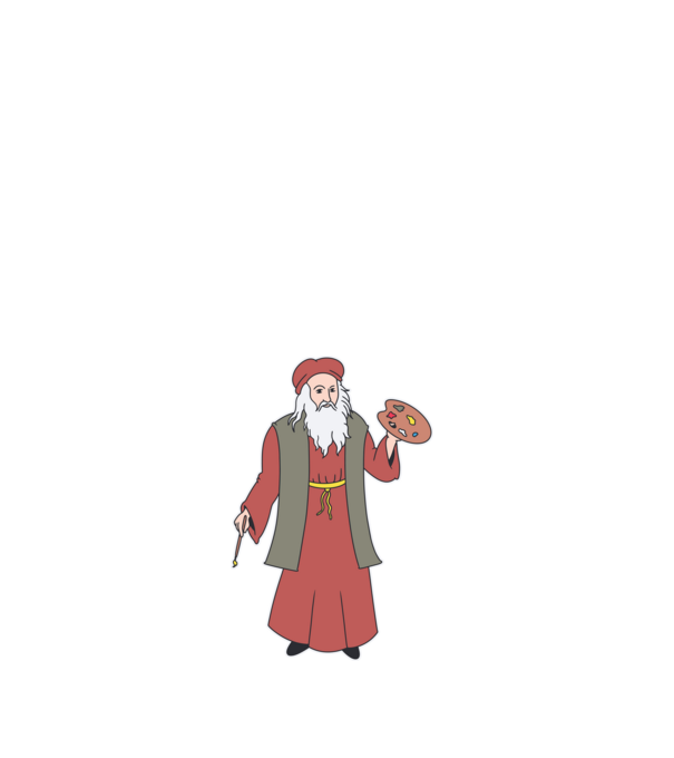 Leonardo Da Vinci minta fehér pólón