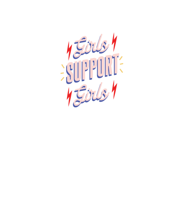 Girls Support Girls Nőnap minta fekete pólón