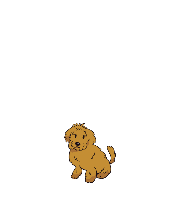 Labradoodle minta fehér pólón