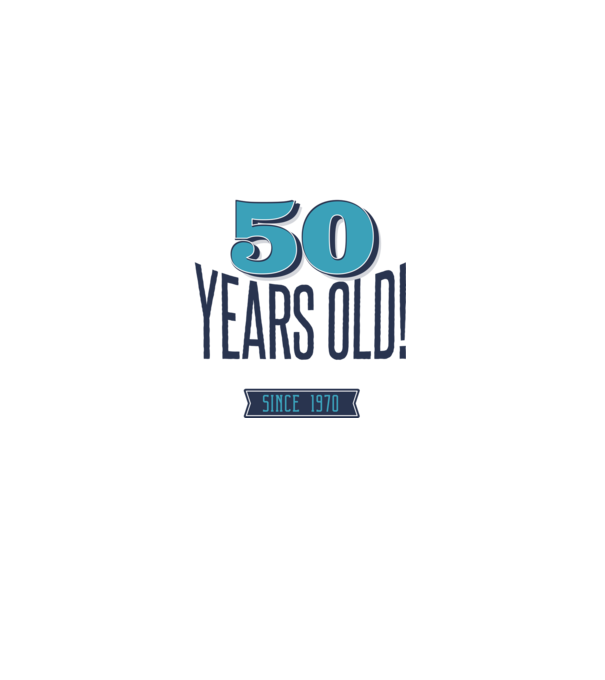 50 years old awesome since 1970 minta türkiz pólón