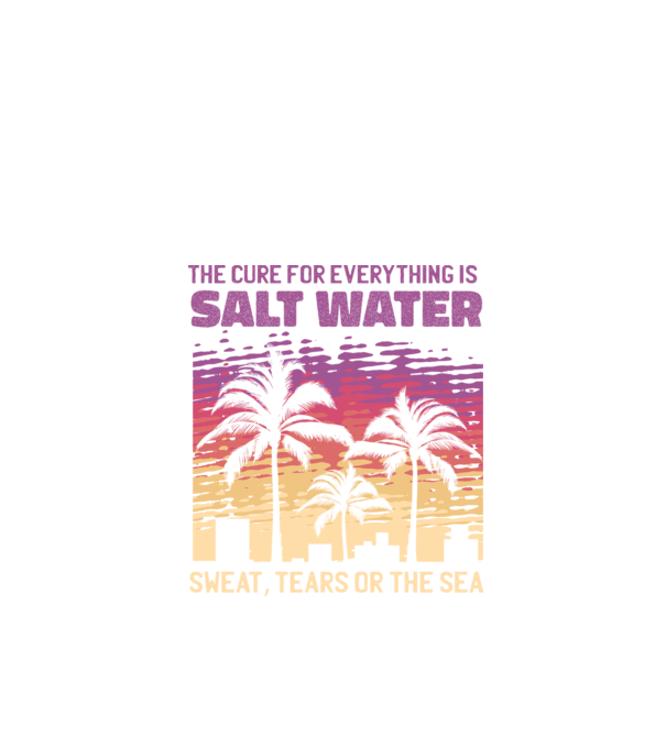 Retro Sunset - A sós víz a gyógyír mindenre minta fekete pólón