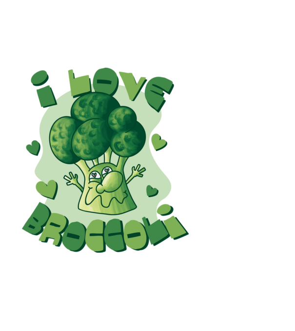 Broccoli Lover minta fehér pólón