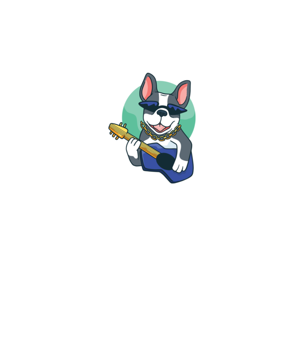 Gitáros Bulldog minta zöld pólón