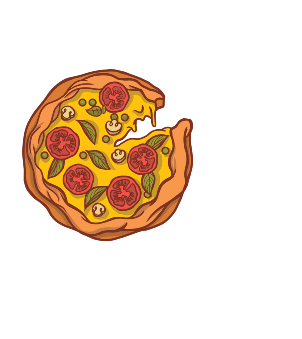 Pizza minta fehér pólón