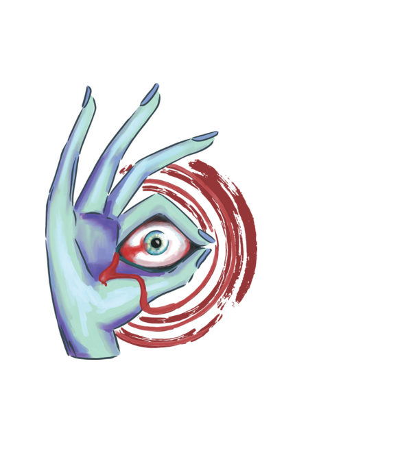 Eye Hand minta világoskék pólón