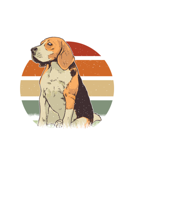 Beagle Retro Sunset minta fekete pólón