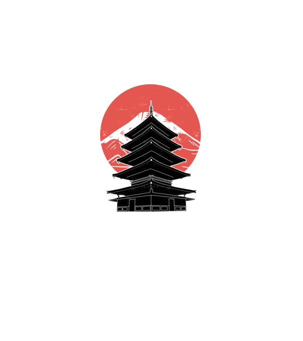 Fuji Pagoda minta világos rózsaszín pólón