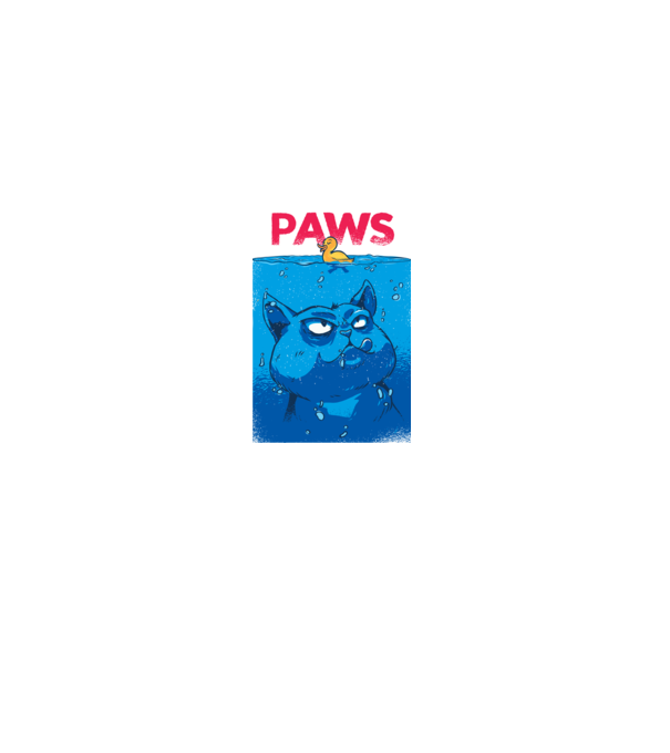 Paws Macska támadásban minta fekete pólón