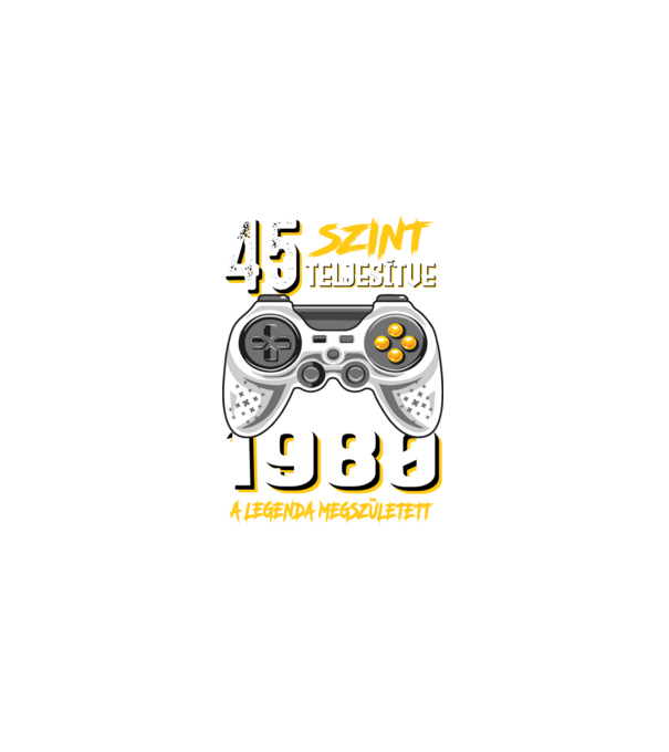 GAMER szint teljesítve 45. 1980 minta szürke pólón