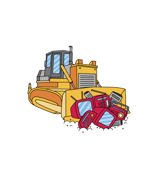 Bulldozer Media minta fehér pólón
