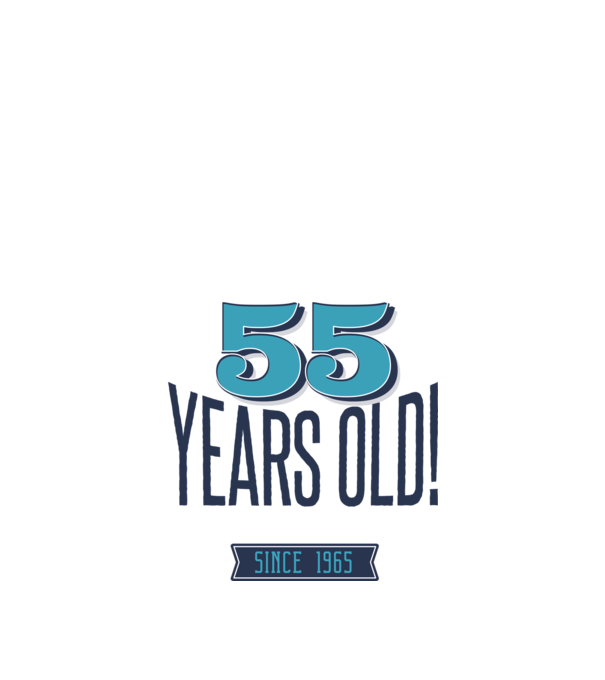 55 years old awesome since 1965 minta királykék pólón