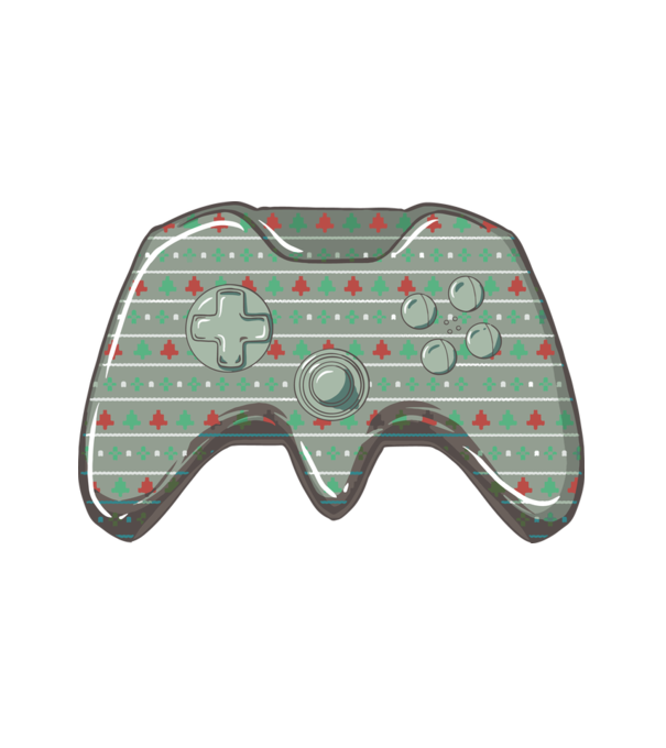 Karácsonyi Kontroller Gamer minta fehér pólón