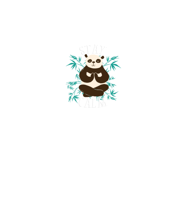 Stay Calm Panda meditáció minta sötétkék pólón