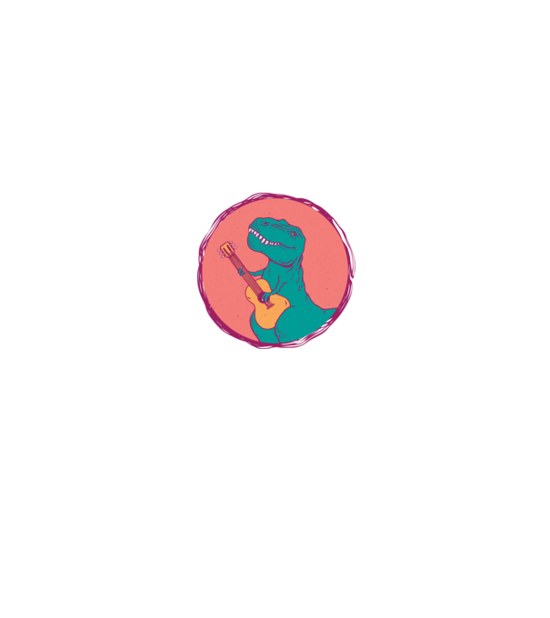 Gitáros Trex minta fekete pólón