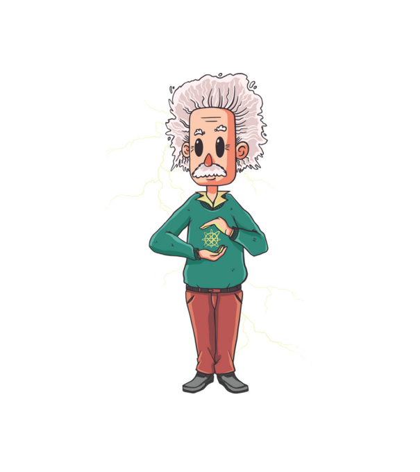 Einstein minta fehér pólón