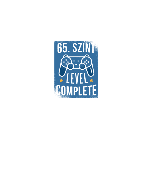 65. szint level completed minta fekete pólón