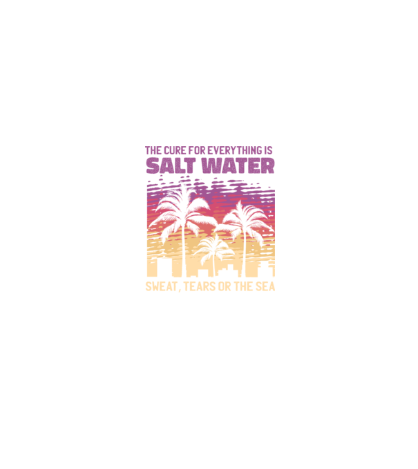 Retro Sunset - A sós víz a gyógyír mindenre minta fekete pólón