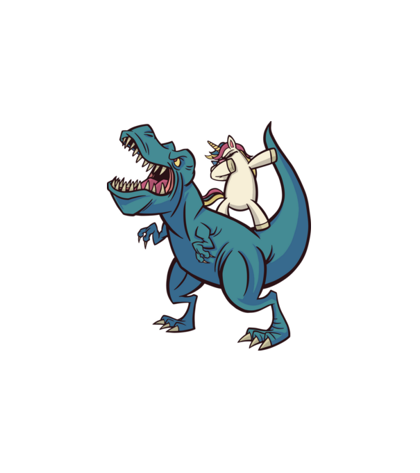 Unikornis DAB T-rex minta fehér pólón