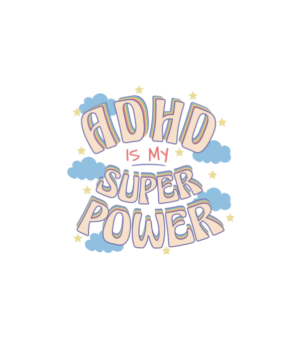 ADHD is my super power minta fehér pólón