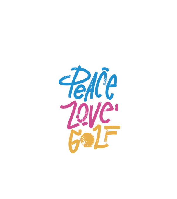 Peace love golf minta fekete pólón