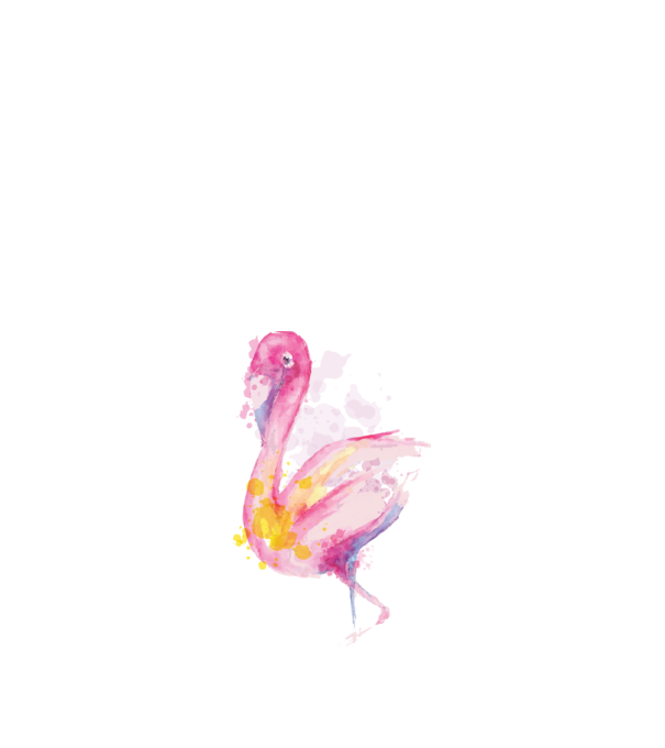 Flamingó Festés minta fehér pólón