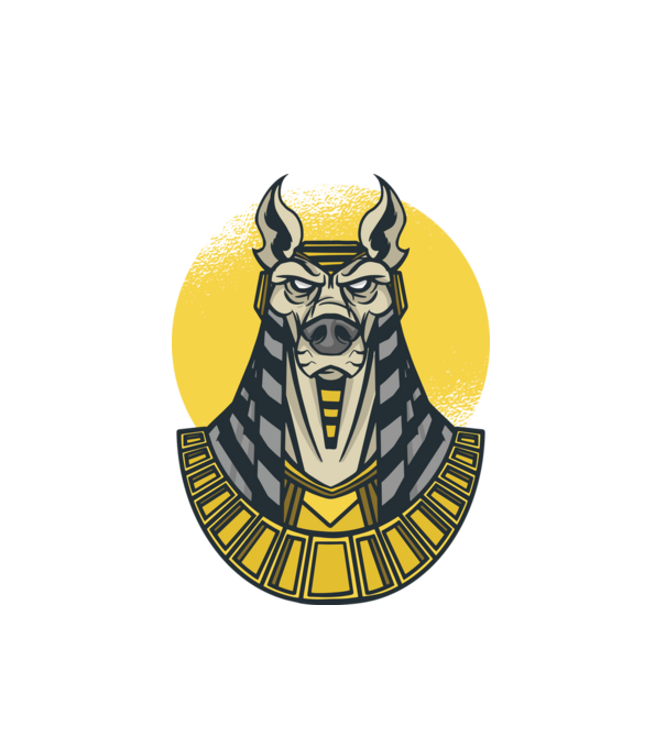 Anubis minta fehér pólón