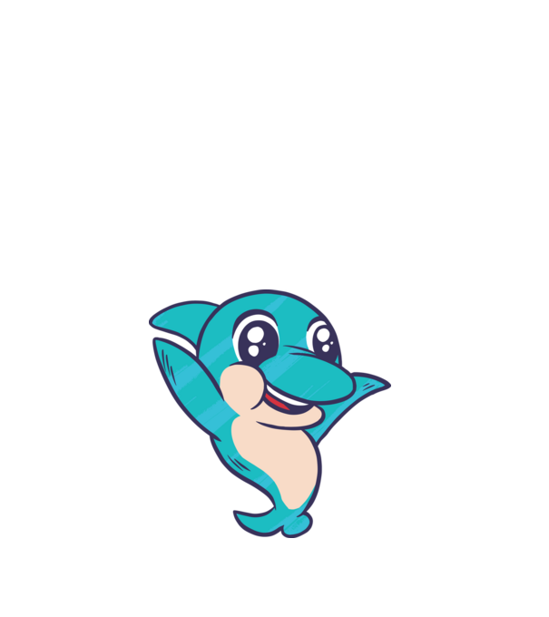 Cuki delfin minta fehér pólón