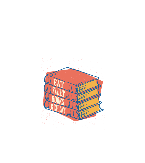 Eat Sleep Books Repeat Olvasás minta fekete pólón