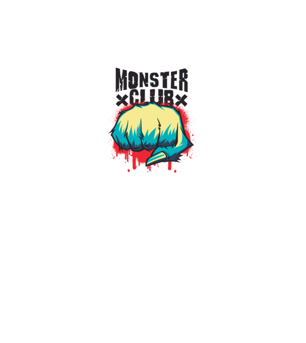 Monster Club minta fehér pólón