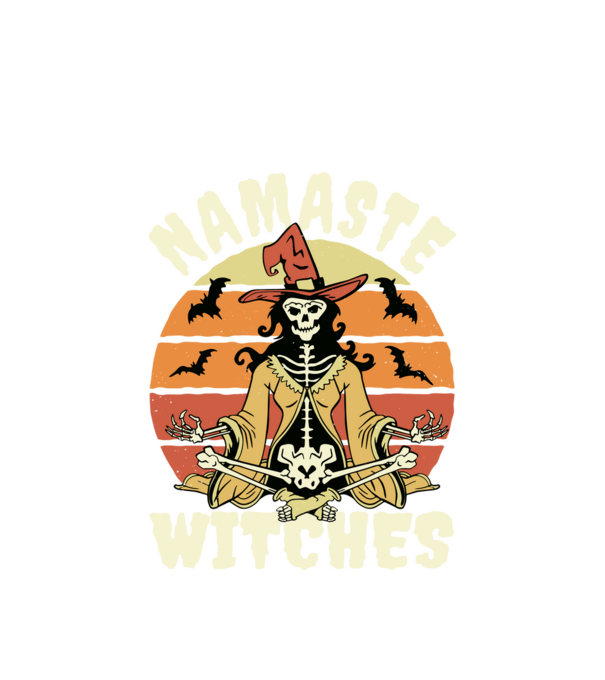 Namaste Witches Halloween minta fehér pólón