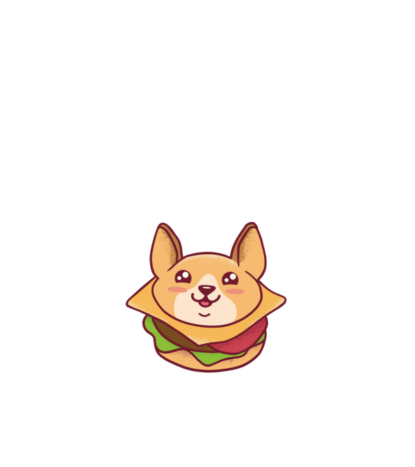Corgi Burger minta fehér pólón