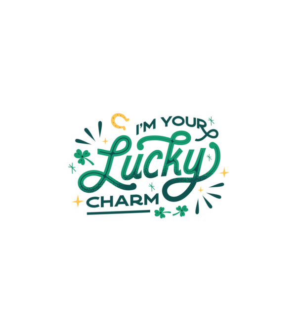 Lucky charm minta fehér pólón