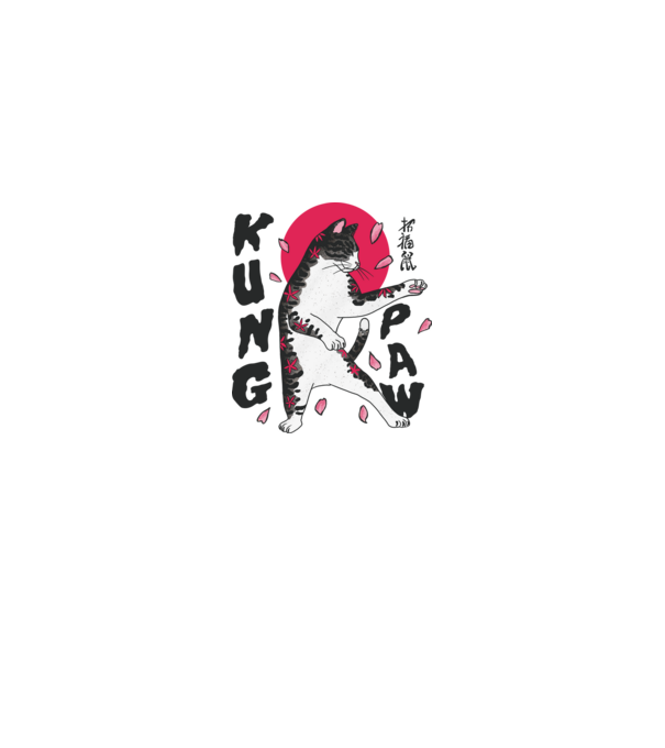 Karate Macska minta királykék pólón