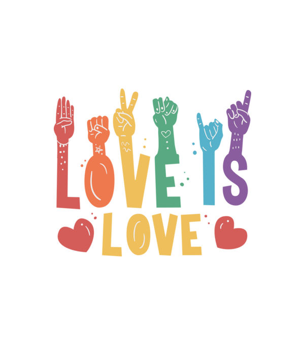 Love is love LGBTQ szerelem minta fehér pólón