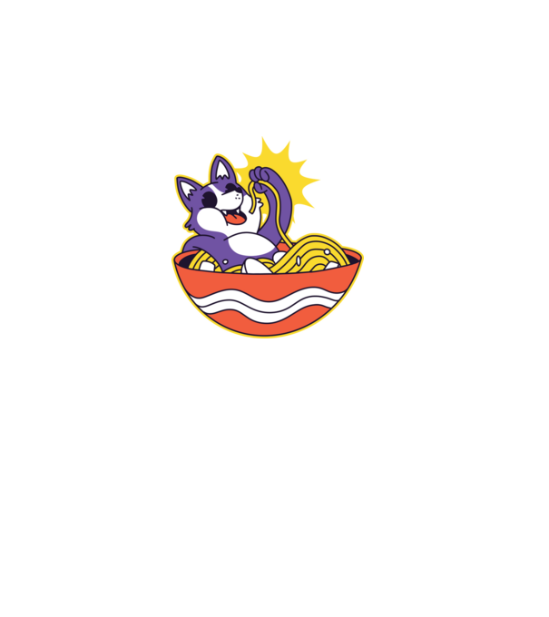 Corgi Ramennel minta fehér pólón