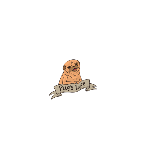 Mopsz élet minta fekete pólón