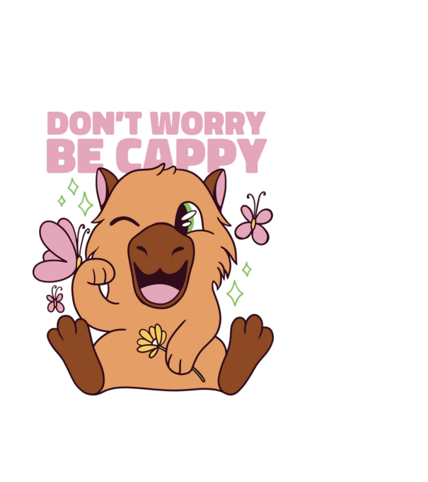 Boldog Capybara - Don't worry be cappy minta fehér pólón