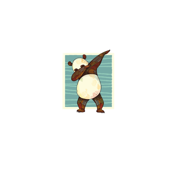 Panda DAB táncolás minta farmerkék pólón