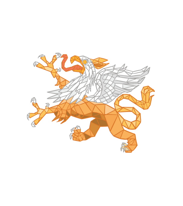 Griffmadár minta fehér pólón