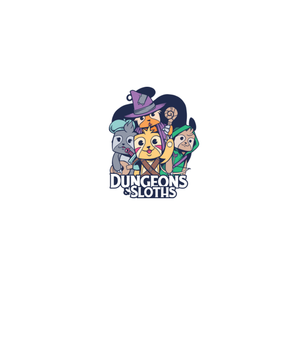 Sloths Dungeons minta szürke pólón