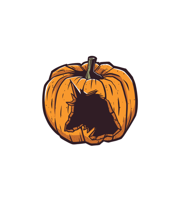 Unikornis Halloween Tök minta fehér pólón